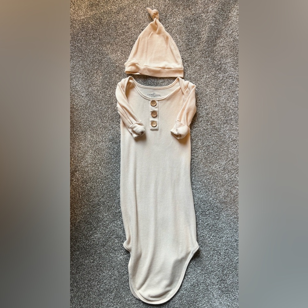 Caden Lane Textured Cream Baby Outfit